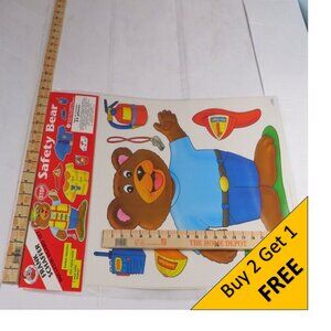 Safety Bear NEW Unopened BULLETIN BOARD SET  (gets dressed in diff clothes)